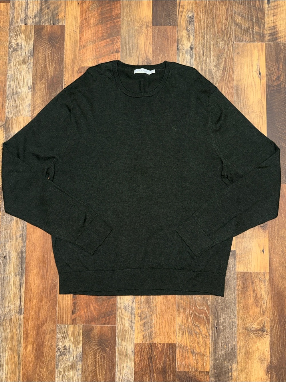 Calvin Klein Men’s XXL Dark Forest Green Wool Blend Crewneck Sweater